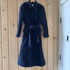 Mango Navy Wool Coat